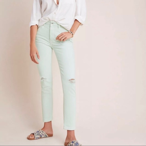 Anthropologie Denim - Anthropologie Pilcro mint high-rise slim Jeans 29